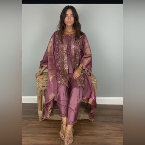 Salwar Kameez Indian stitched S coat style Sequin  Sz S